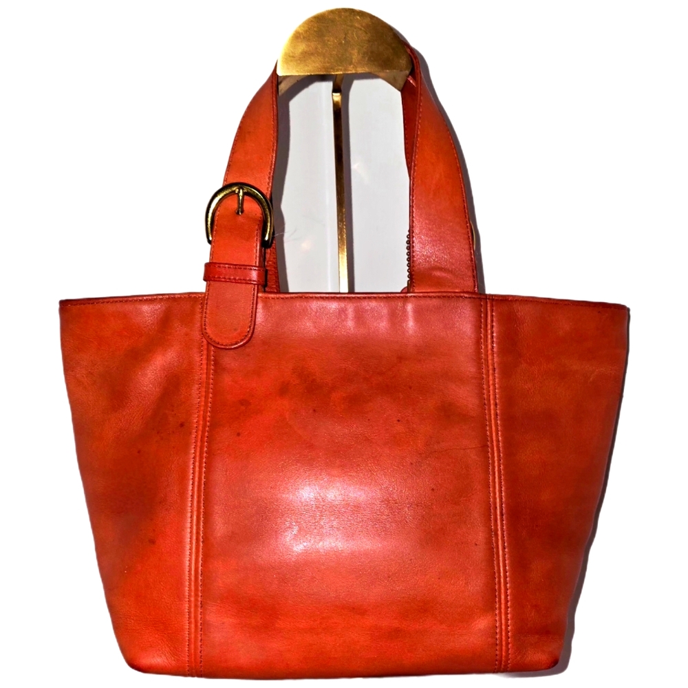 Coach Vintage 4133 Waverly Orangr Leather Tote Bag - Picture 2 of 8